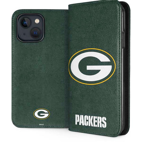 NFL Green Bay Packers Distressed iPhone 15 Plus Folio Case