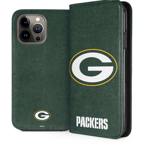 NFL Green Bay Packers Distressed iPhone 15 Pro Max Folio Case