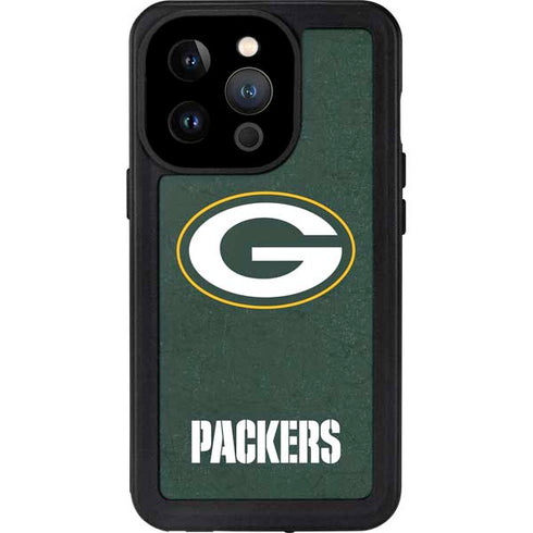 NFL Green Bay Packers Distressed iPhone 15 Pro Waterproof Case