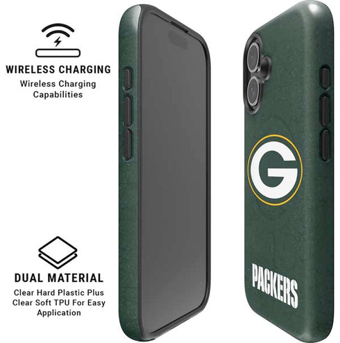 NFL Green Bay Packers Distressed iPhone 16 Magsafe Impact Case