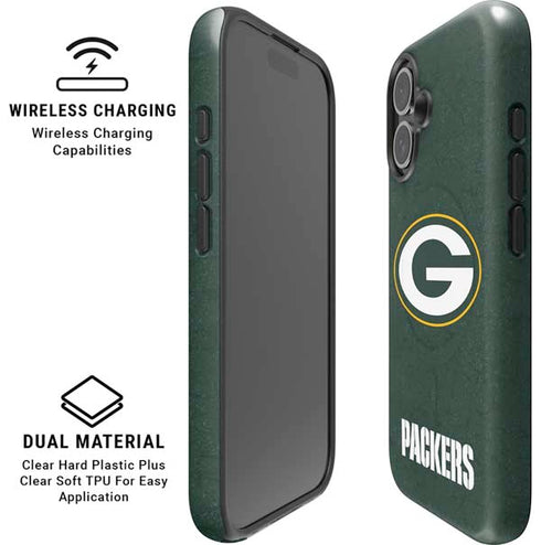 NFL Green Bay Packers Distressed iPhone 16 Plus Magsafe Impact Case