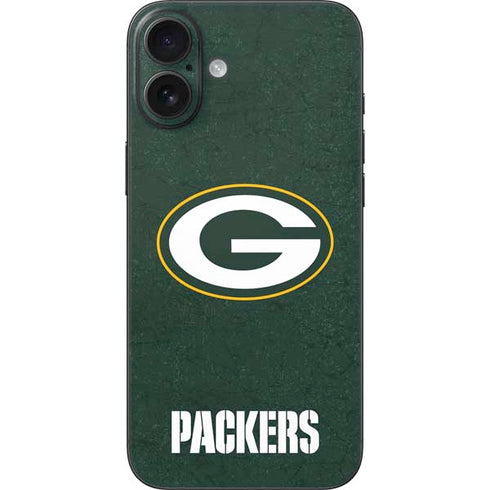 NFL Green Bay Packers Distressed iPhone 16 Plus Skin