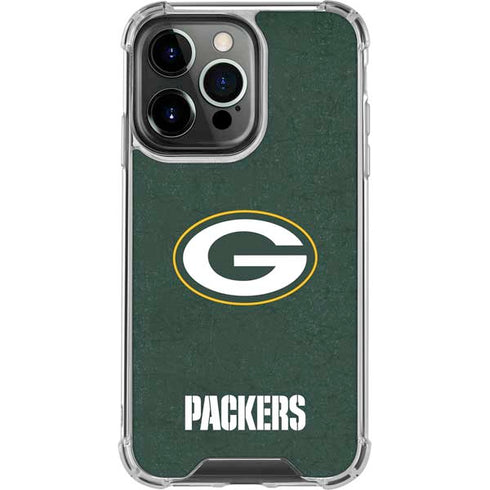 NFL Green Bay Packers Distressed iPhone 16 Pro Clear Case