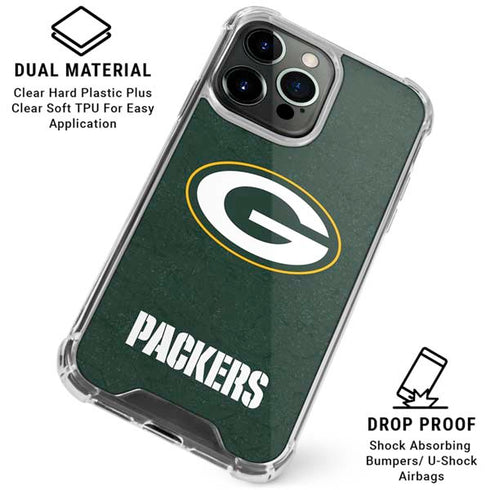 NFL Green Bay Packers Distressed iPhone 16 Pro Clear Case