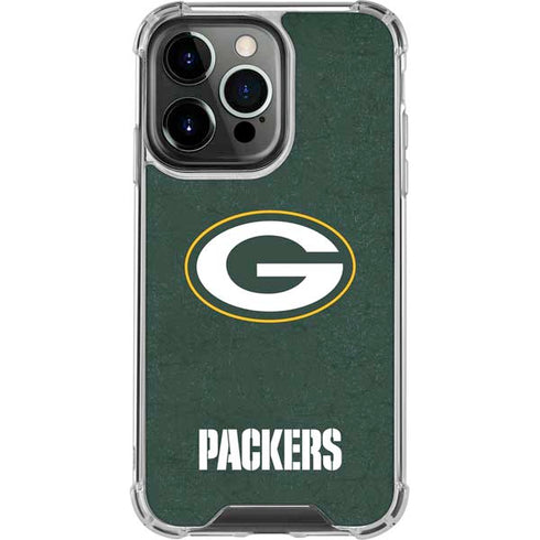 NFL Green Bay Packers Distressed iPhone 16 Pro Max Clear Case