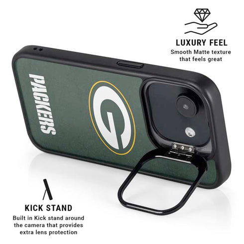 NFL Green Bay Packers Distressed iPhone 16e Kickstand Case