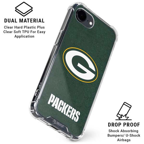 NFL Green Bay Packers Distressed iPhone 16e Clear Case