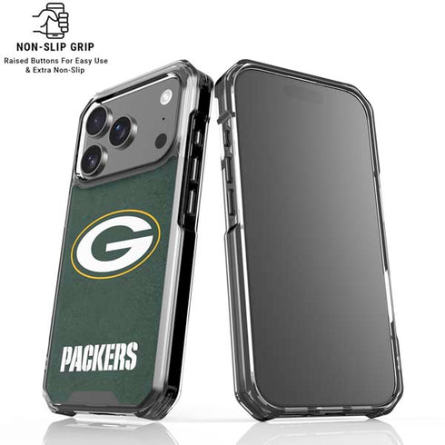 NFL Green Bay Packers Distressed iPhone 18 Pro Clear Case