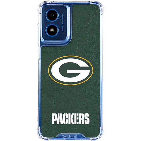 NFL Green Bay Packers Distressed Moto G 5G (2024) Clear Case