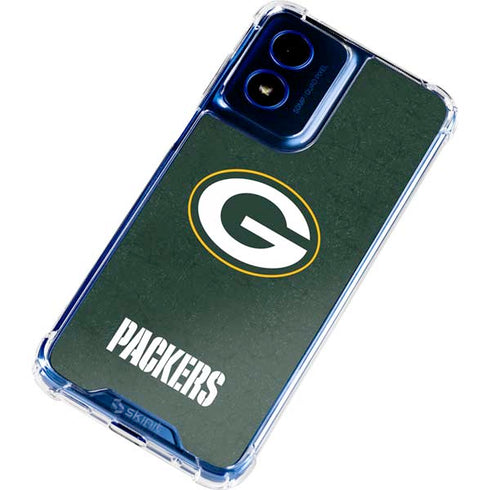 NFL Green Bay Packers Distressed Moto G 5G (2024) Clear Case