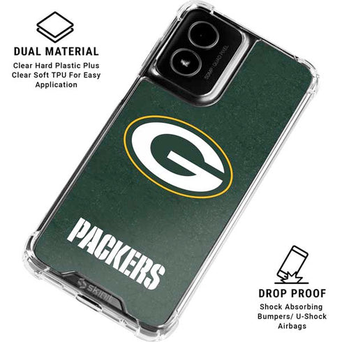 NFL Green Bay Packers Distressed Moto G Power 5G (2024) Clear Case