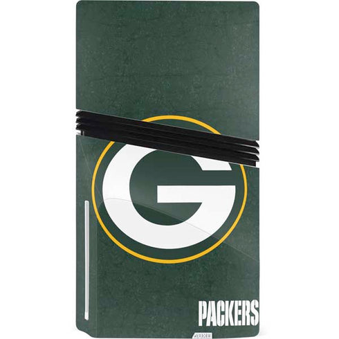 NFL Green Bay Packers Distressed PS5 Pro Disk Bundle Skin