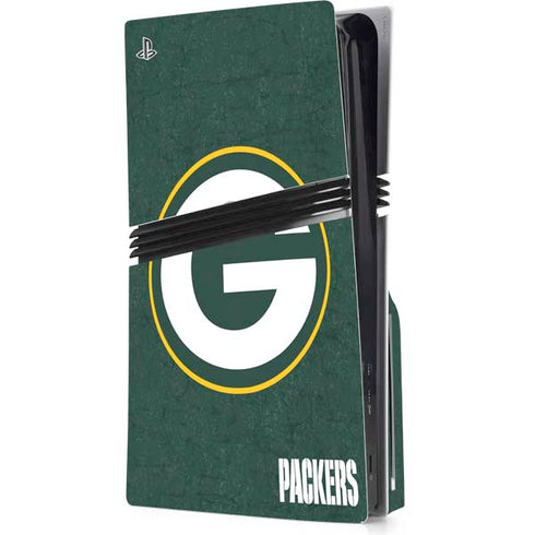NFL Green Bay Packers Distressed PS5 Pro Disk Console Skin