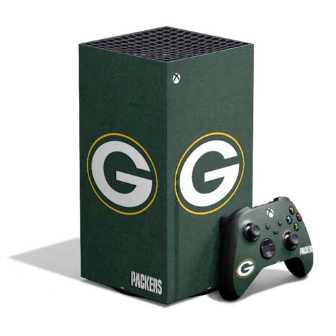 NFL Green Bay Packers Distressed XBox Series X Digital Edition Bundle Skin