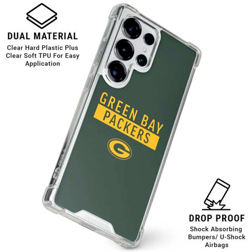 NFL Green Bay Packers Green Performance Series Galaxy S25 Ultra Clear Case