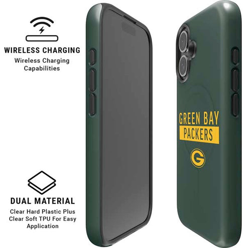 NFL Green Bay Packers Green Performance Series iPhone 16 Magsafe Impact Case