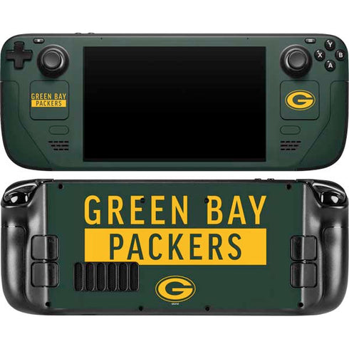NFL Green Bay Packers Green Performance Series Steam Deck Handheld Gaming Computer OLED Skin