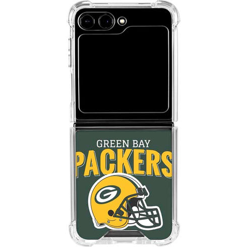 NFL Green Bay Packers Helmet Galaxy Z Flip6 Clear Case