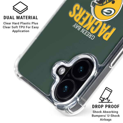 NFL Green Bay Packers Helmet iPhone 16 Clear Case