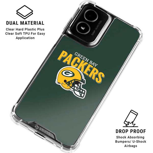 NFL Green Bay Packers Helmet Moto G Power 5G (2024) Clear Case