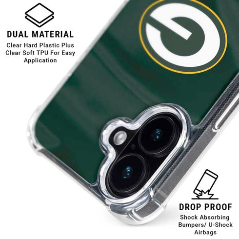 NFL Green Bay Packers iPhone 16 Plus Clear Case
