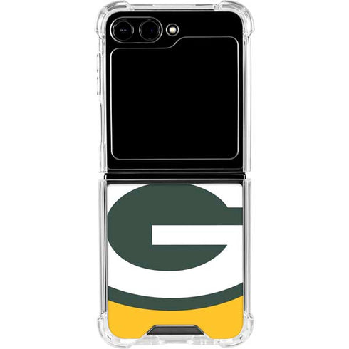 NFL Green Bay Packers Large Logo Galaxy Z Flip6 Clear Case