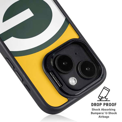 NFL Green Bay Packers Large Logo iPhone 15 Kickstand Case