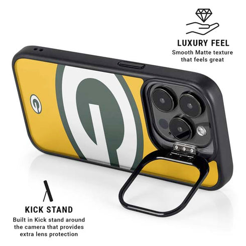 NFL Green Bay Packers Large Logo iPhone 15 Pro Max Kickstand Case