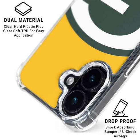 NFL Green Bay Packers Large Logo iPhone 16 Plus Clear Case