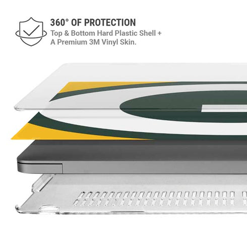 NFL Green Bay Packers Large Logo MacBook Pro 14in (2021-24) Case plus Skin