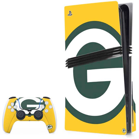NFL Green Bay Packers Large Logo PS5 Pro Disk Bundle Skin
