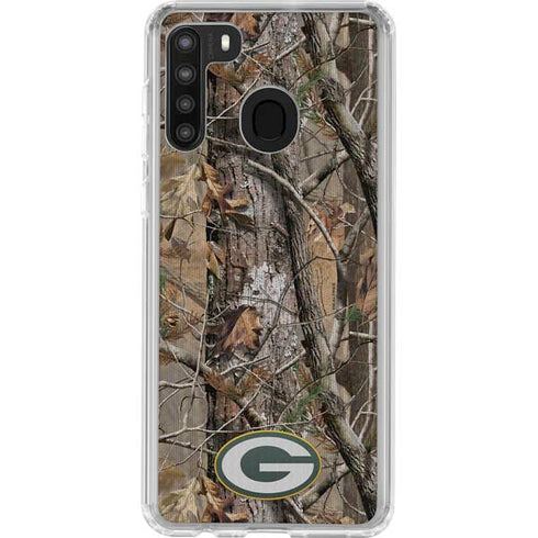 NFL Green Bay Packers Realtree AP Camo Galaxy A21 Clear Case