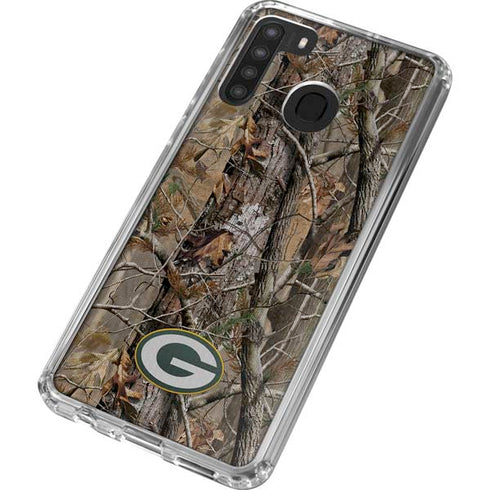 NFL Green Bay Packers Realtree AP Camo Galaxy A21 Clear Case