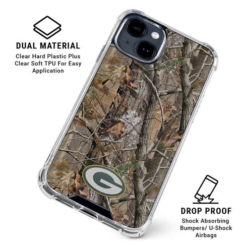 NFL Green Bay Packers Realtree AP Camo iPhone 15 Clear Case