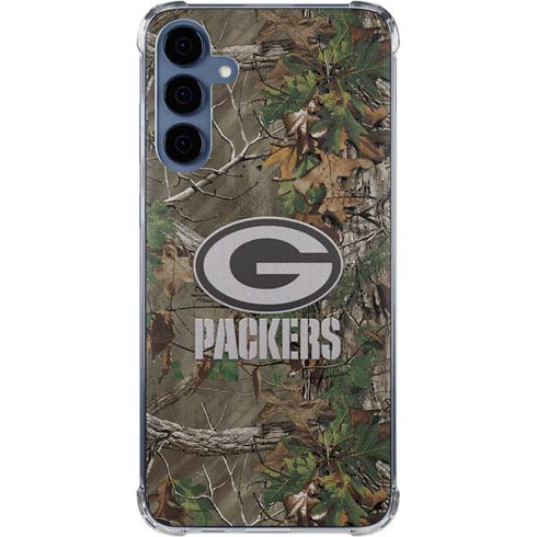 NFL Green Bay Packers Realtree Xtra Green Camo Galaxy A55 5G Clear Case