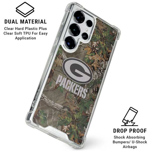 NFL Green Bay Packers Realtree Xtra Green Camo Galaxy S25 Ultra Clear Case