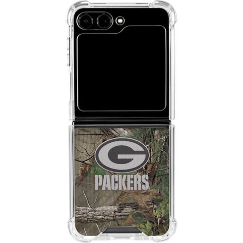 NFL Green Bay Packers Realtree Xtra Green Camo Galaxy Z Flip6 Clear Case