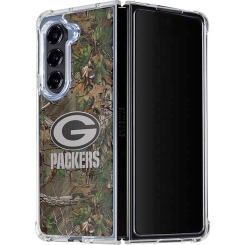 NFL Green Bay Packers Realtree Xtra Green Camo Galaxy Z Fold5 5G Clear Case