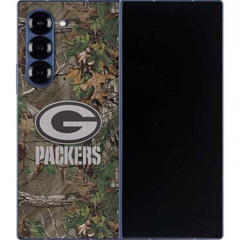 NFL Green Bay Packers Realtree Xtra Green Camo Galaxy Z Fold6 Skin