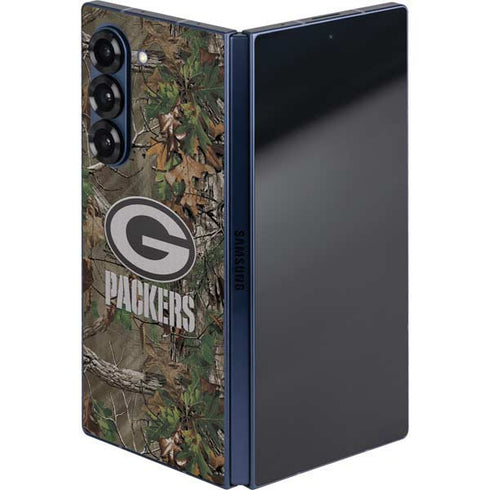 NFL Green Bay Packers Realtree Xtra Green Camo Galaxy Z Fold6 Skin