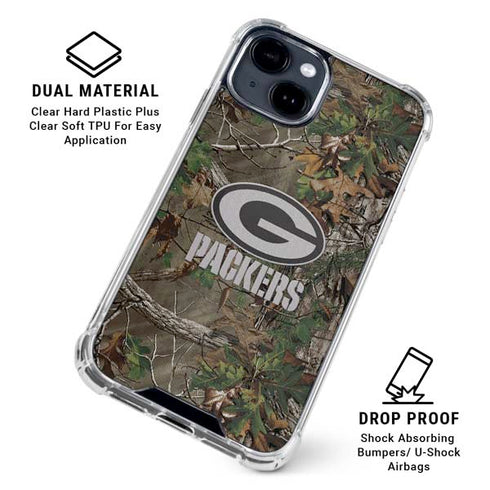 NFL Green Bay Packers Realtree Xtra Green Camo iPhone 15 Clear Case