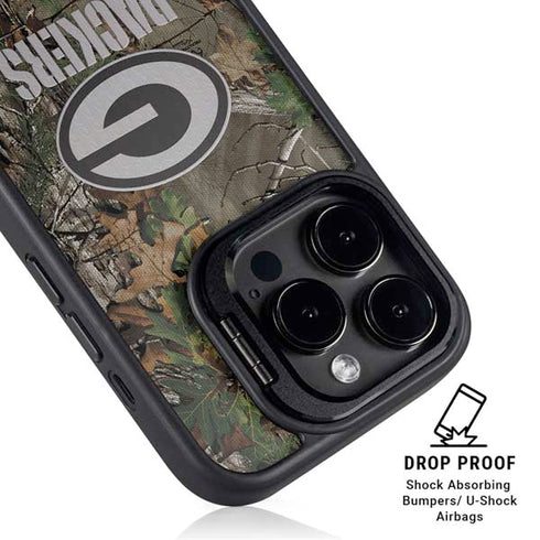 NFL Green Bay Packers Realtree Xtra Green Camo iPhone 16 Pro Kickstand Case