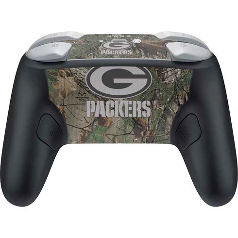 NFL Green Bay Packers Realtree Xtra Green Camo Nintendo Switch 2 (2025) Pro Controller Skin
