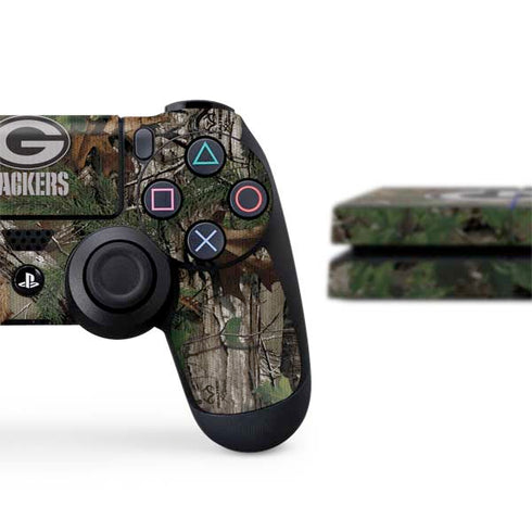 NFL Green Bay Packers Realtree Xtra Green Camo PS4 Console and Controller Bundle Skin