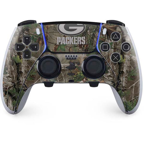 NFL Green Bay Packers Realtree Xtra Green Camo PS5 DualSense Edge Pro Controller Skin