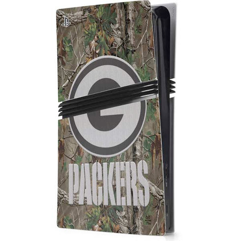 NFL Green Bay Packers Realtree Xtra Green Camo PS5 Pro Console Skin