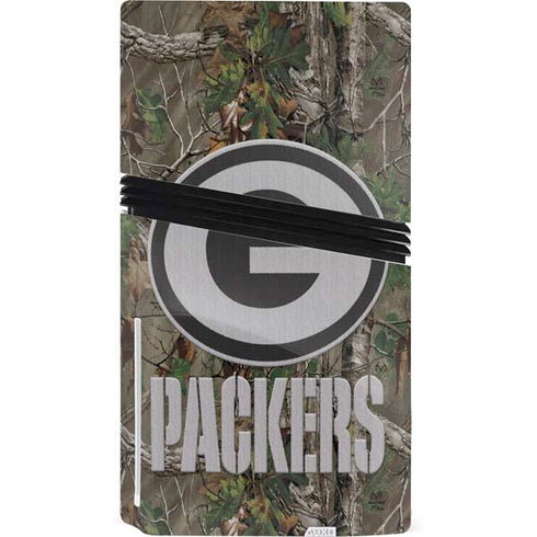 NFL Green Bay Packers Realtree Xtra Green Camo PS5 Pro Disk Console Skin