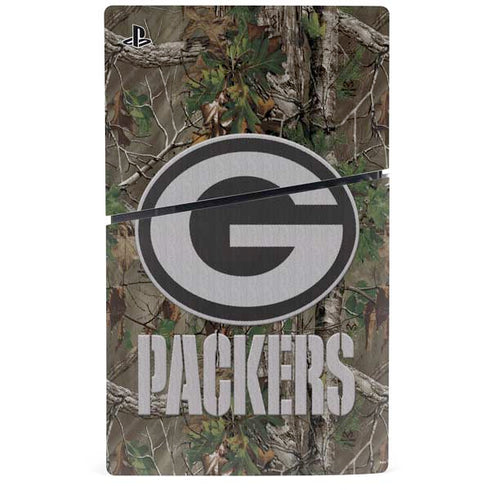 NFL Green Bay Packers Realtree Xtra Green Camo PS5 Slim Digital Edition Console Skin