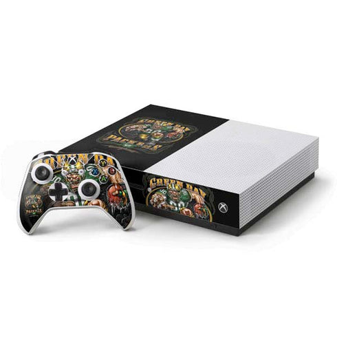 Liquid Blue NFL Green Bay Packers Running Back Xbox One S Console and Controller Bundle Skin