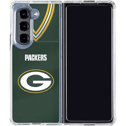 NFL Green Bay Packers Team Jersey Galaxy Z Fold5 5G Clear Case